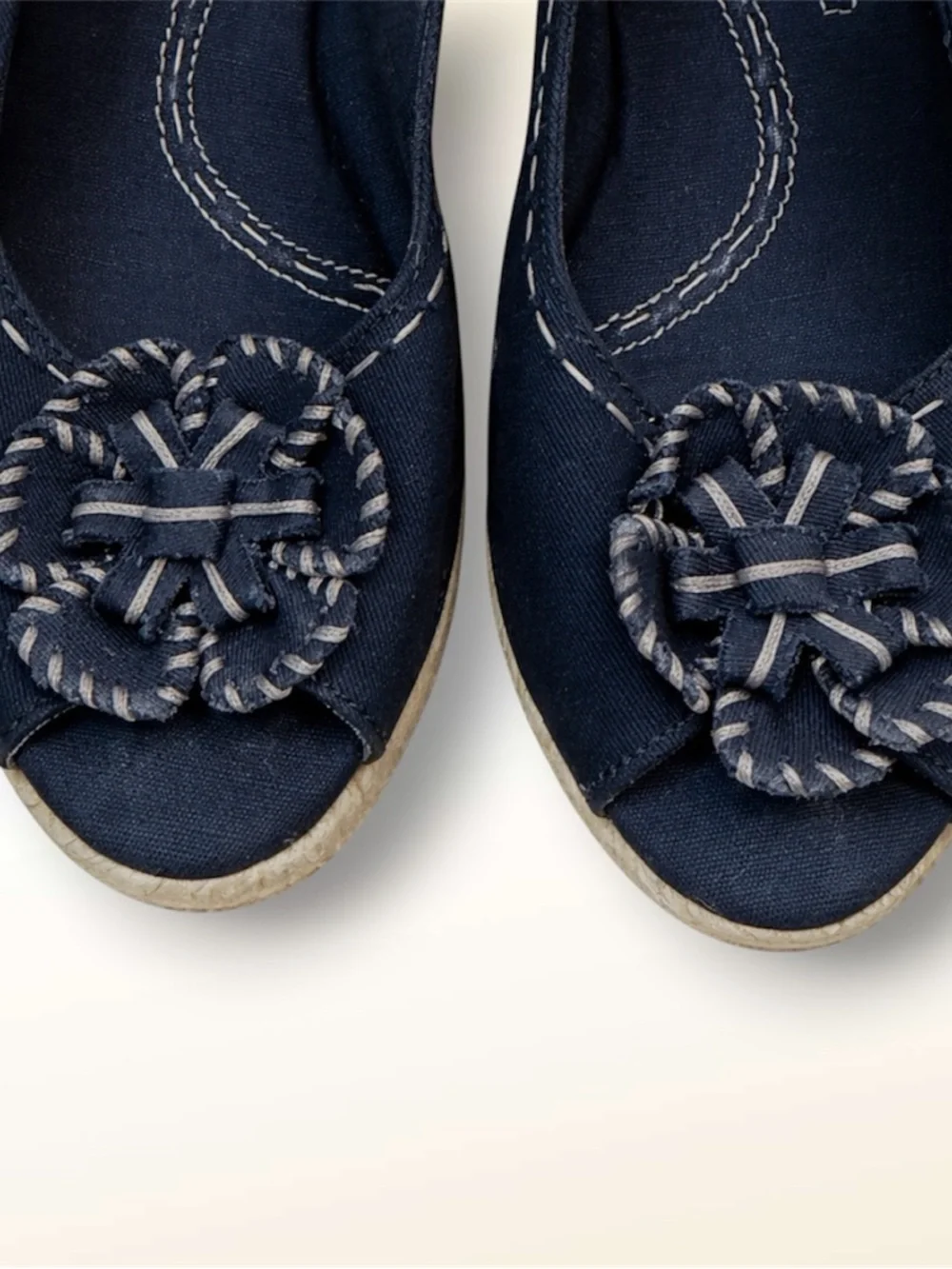 Naturalizer Black Canvas Espadrille Wedge Slingback Sandal Womens 9.5 - Picture 2 of 4